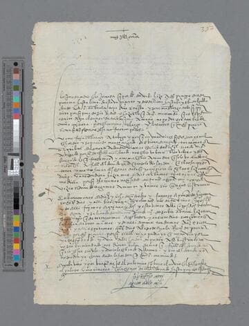 Pedro Hernandez Paniagua de Loaysa letter to Pedro de la Gasca, Bishop