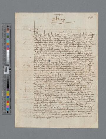 Felipe II, King of Spain, letter to Pedro de la Gasca, Bishop