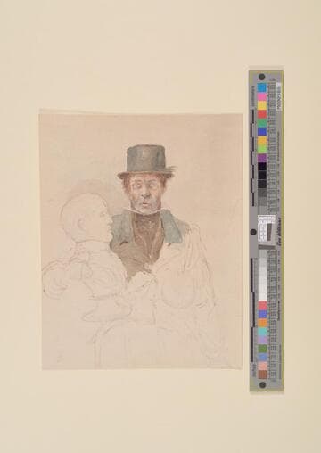 Man Holding Bust of Young Napoleon [?]