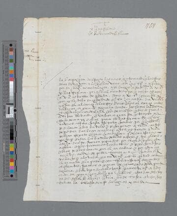 Nicolás Camorano letter to Pedro de la Gasca, Bishop