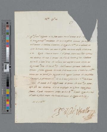 Gerónimo Verallo, Cardinal. Archbishop, letter to Pedro de la Gasca, Bishop