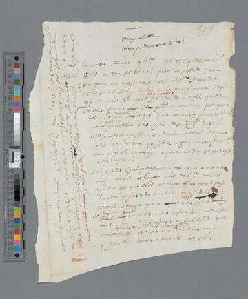 Pedro de la Gasca, Bishop, draft letter to Maximiliano II, Emperor of Germany, and Maria de Austria, Empress of Germany