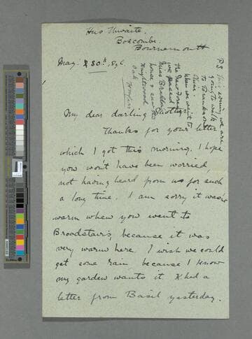 Carr, Hilda Mary. Letter to Elizabeth Briggs Carr