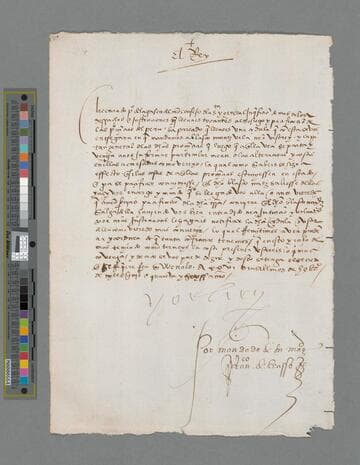 Carlos V, Emperor of Germany and King of Spain, letter to Pedro de la Gasca, Bishop