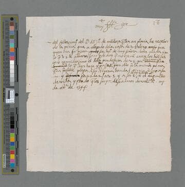 Pedro de la Gasca, Bishop, draft of a letter to María de Mendoza