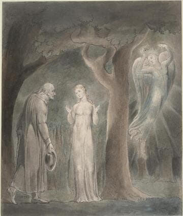 Illustration 2 to Milton's "Comus": Comus, Disguised as a Rustic, Addresses the Lady in the Wood