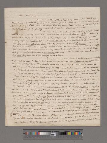 [Clarkson, Thomas]. Letter to J. M. Trew