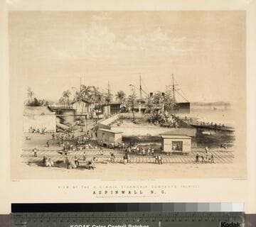 View of the U.S. Mail Steamship Company's premises, : Aspinwall N. G