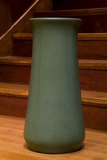 Matte green floor vase