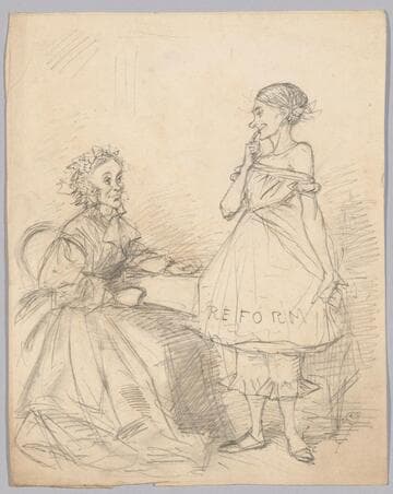 Two Women, One Seated, Other Standing