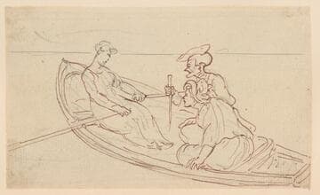 Dr. Syntax in a Boat with Two Women