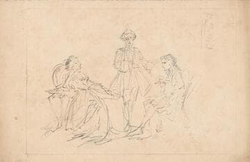 Two Men and a Woman in Eighteenth century Costume