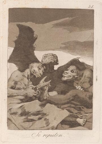 Might not the pupil know more? (Si Sabrá mas el discipulo?), Plate 37 from Los Caprichos