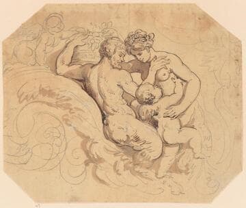 Nymph and Faun with Cherubs