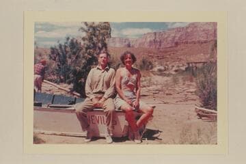 Hollis and Emily Gleason.  Lees Ferry.  At end of San Juan trip with Nevills