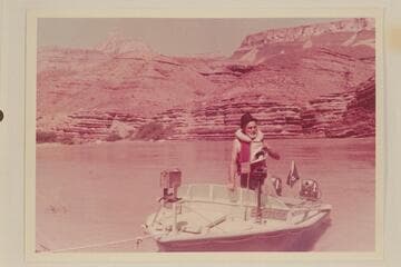 "Plug Hat" Ed l'Anson at camp at Mile 70