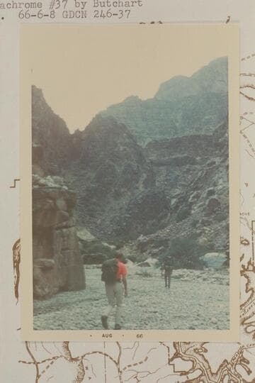 Visbak-Butchart party walking up Spencer Canyon, below Meriwitica