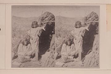 [print from a stereo] Kai Vav Its.  The Arrow-Maker and his Daughter