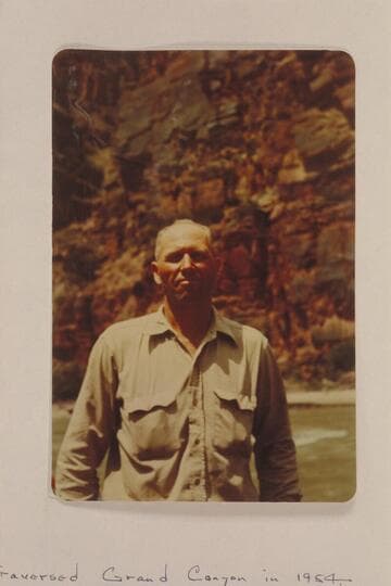 "Smuss" Allen.  At Disaster Rapid in Lodore Canyon.  Traversed Grand Canyon in 1954