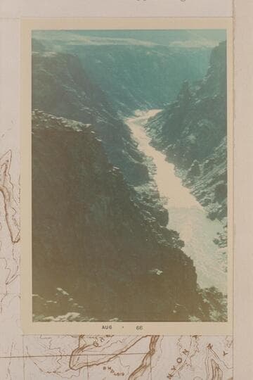 Down to 234 Mile Rapid from near point of Ervin's climb in 1931.  The Cornucopia is upper right