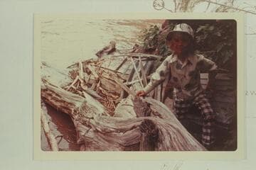 The hulk of the "Illinois Girl" left at Mile 240, right bank, by Anton Backus in 1936