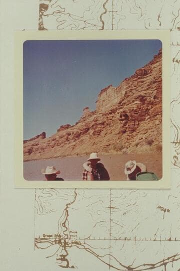 Sumners Amphitheatre; Desolation Canyon.  Upstream view from near the narrow part of the neck after completing the bend