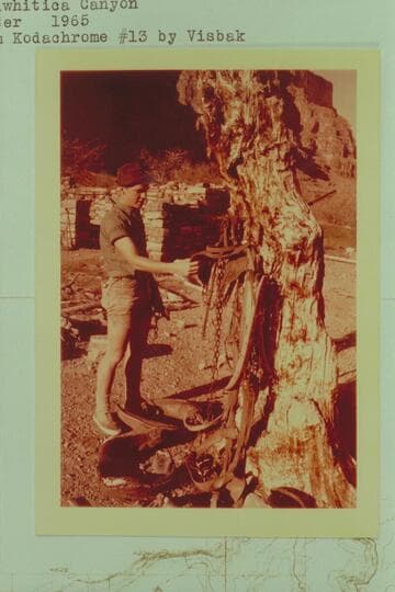 Greg Kennedy at ruins of CCC camp at spring in Meriwitica Canyon