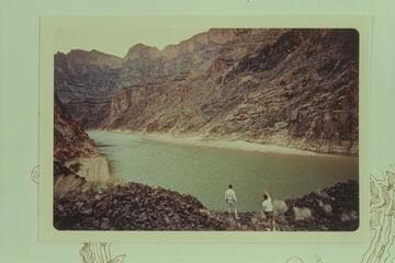 Up the canyon from the lava cap opposite the mouth of Spencer Canyon.  The flow into the lake had been cut by Glen Canyon Dam