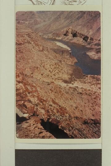 Lava remnant at about Mile 222.8, right bank from Mile 223.1