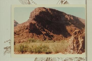 Side canyon on fault at Mile 221.1, left bank
