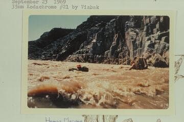 Floating through 217 Mile Rapid on air mattresses during trip from Mile 209 to Separation Rapid