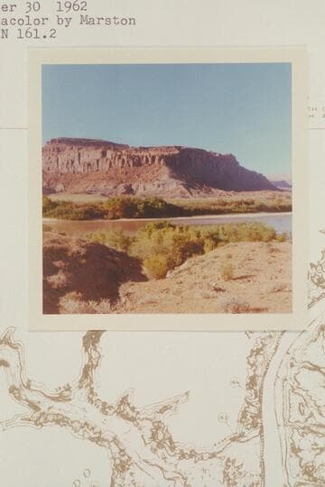 Across the river from a half mile below Hite at the gauge