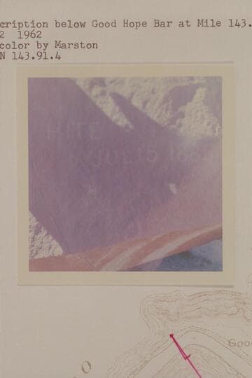 Hite inscription below Good Hope Bar at mile 143.9 RB