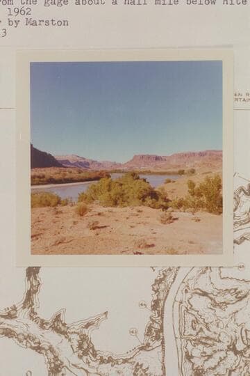 Down river from the gauge about a half mile below Hite right bank