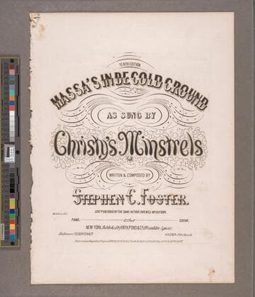Massa's in de cold ground / as sung by Christy's Minstrels ; written & composed by Stephen C. Foster