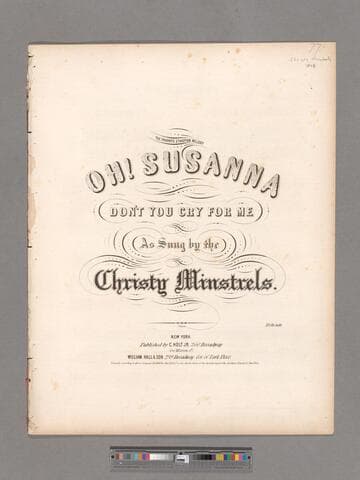 The favorite Ethiopian melody Oh! Susanna, don't you cry for me : as sung by the Christy Minstrels