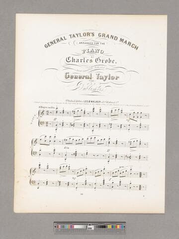 General Taylor's grand march / arranged for the piano by Charles Grobe, most respectfully dedicated to General Taylor by the publishers
