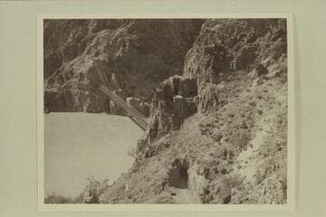 Suspension Bridge; Bright Angel Creek.  Bright Angel gauge:  71,000 cfs