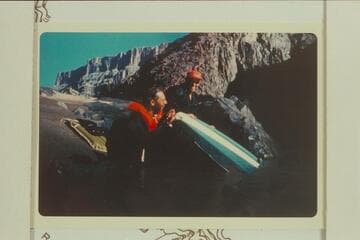 The wreck of the I-0 boat at Gneiss Canyon.  Visbak at left