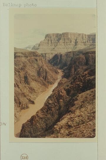 Up river from Gneiss Canyon. Bridge Canyon Rapid is at the beach at lower left. Irvin Butte is right of upper center