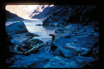 Portage at lower end of 231 Mile Rapids, Mile 231