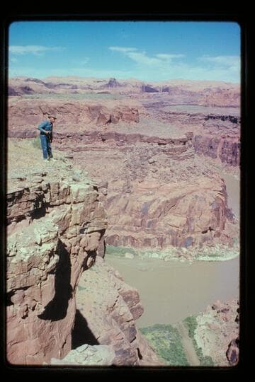 Bill belknap looks into Nasja Creek at its mouth