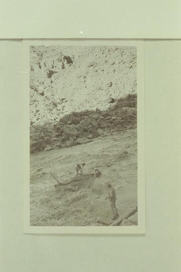 Attempt at salvage of U. S. Geological Survey sadiron at Mile 201.5 in Cataract Canyon