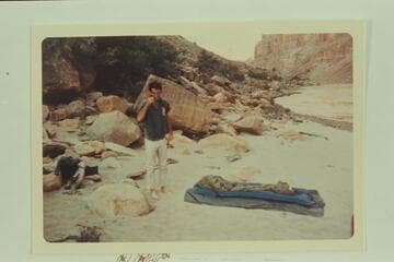 Camp at left bank about Mile 200.3 in Cataract Canyon