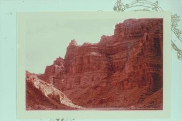 Down from lower end of Rapid No. 22 at Mile 202.30 to head of Rapid No. 23 at Mile 202.20.  Taken from the river.  The side canyon at lower right is Mile 202.0