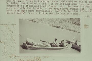 A. H. Jones and Grover Nutter on return from trip up Glen Canyon to Mile 105 1/2