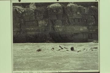 Lorin Bell and Maradel Marston swimming Paria Riffle