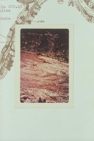 Allan boloney starting into Rapid 22.  Approximate gauge 55,900 cfs.  Print sent by Somerville.  Rapid 22 heads at Mile 202.45 and drops 8 ft. in .15 miles.  Compare de Colmont photo 3810 CTCN 7