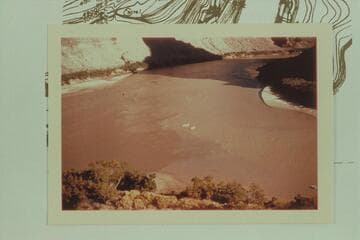 Down Cataract Canyon at its head.  The Colorado enters at the left and the Green River from right
