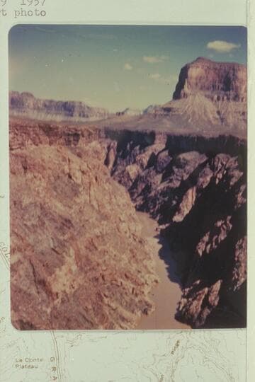 Upriver from near mouth of Turquoise Canyon.  Mouths of Agate and Sapphire Canyons and Geike Peak